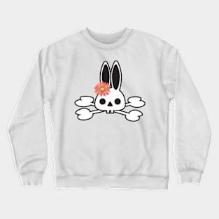 Bunny, skull, bones, horror, pirate, Halloween, rabbit, skulls Crewneck Sweatshirt